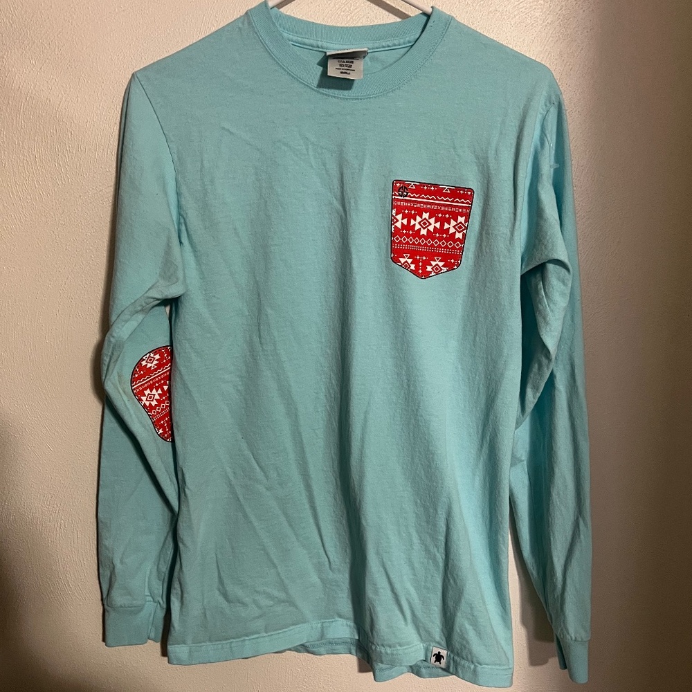 SIMPLY SOUTHERN Classic Let It Snow Long Sleeve T Blue Red Women’s Sz S - Picture 1 of 7